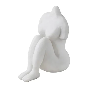 Art piece sitting woman 14 cm - Off-white - Mette Ditmer
