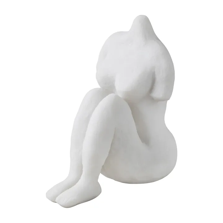 Art piece sitting woman 14 cm - Off-white - Mette Ditmer