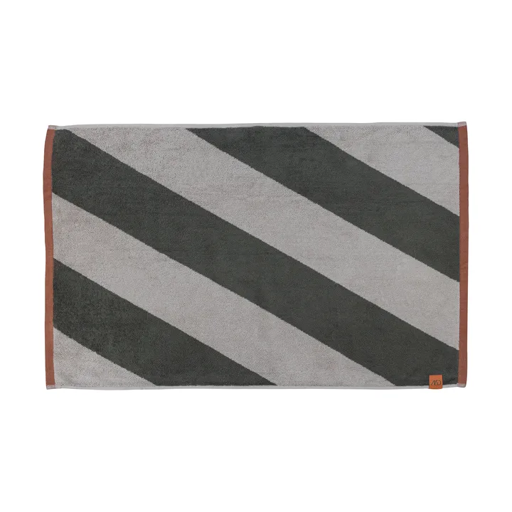Diagonal bath mat 50x80 cm - Dark olive - Mette Ditmer