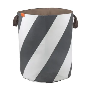Diagonal laundry basket Ø40x50 cm - Dark grey-off-white - Mette Ditmer