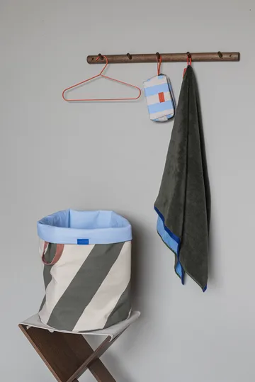Diagonal laundry basket Ø40x50 cm - Dark olive-sand - Mette Ditmer