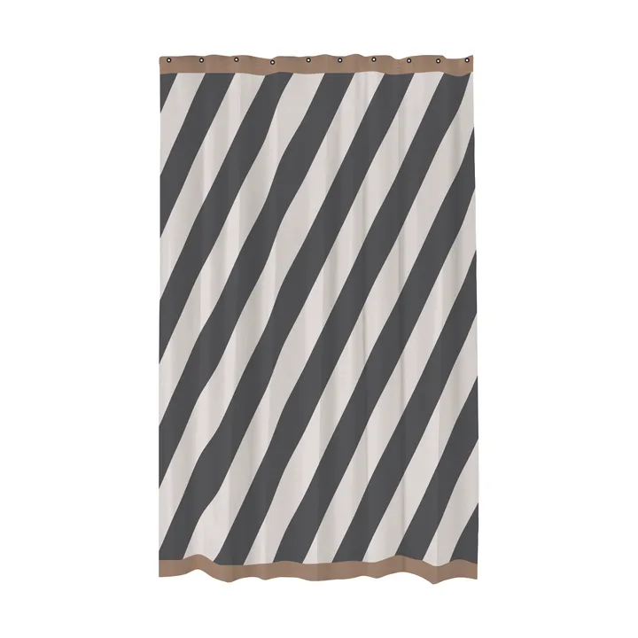 Diagonal shower curtain 150x200 cm - Dark grey - Mette Ditmer