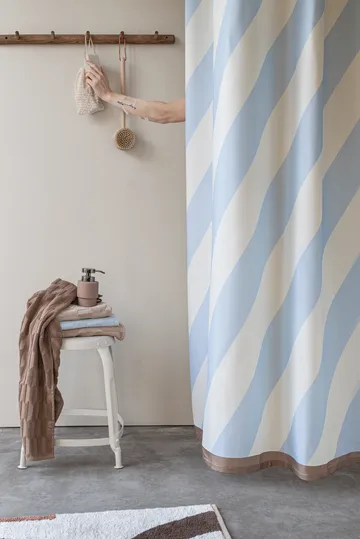 Diagonal shower curtain 150x200 cm - Light blue - Mette Ditmer