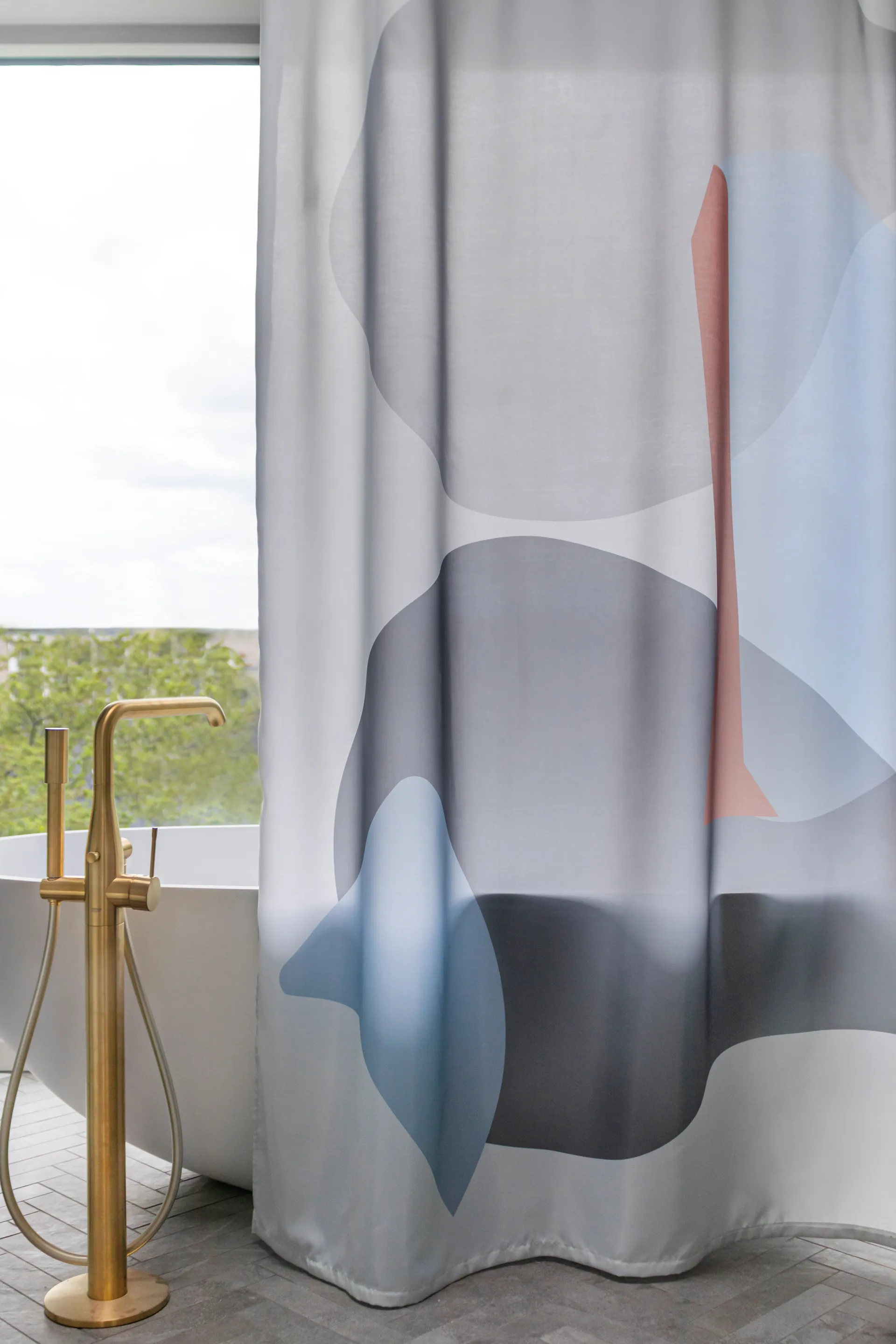 Gallery shower curtain 150x200 cm, Light grey Mette Ditmer