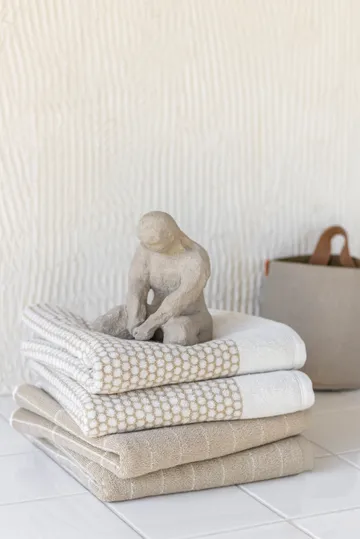 Grid guest towel 38x60 cm 2 pack - Sand-off white - Mette Ditmer