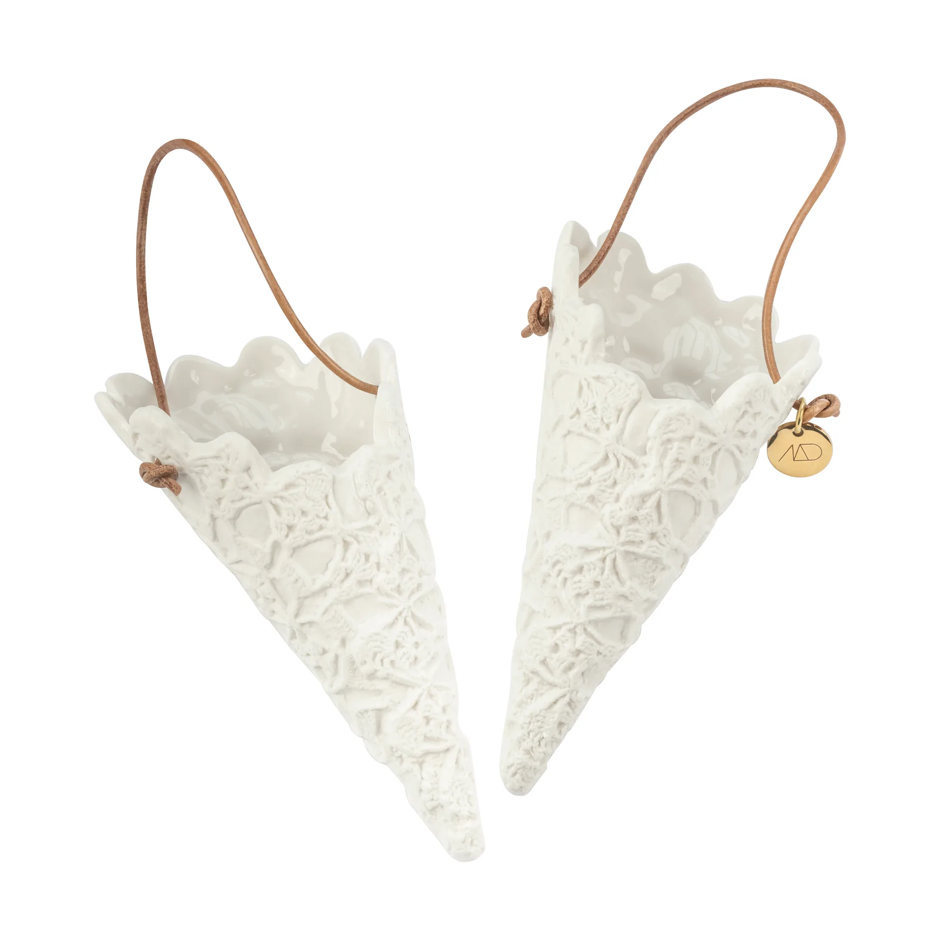 Lace Christmas cone 2-pack, Off-white Mette Ditmer
