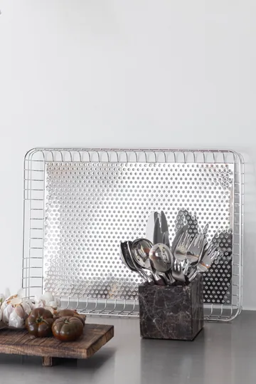 Lift serving tray 33.5x45.5 cm - Chrome - Mette Ditmer