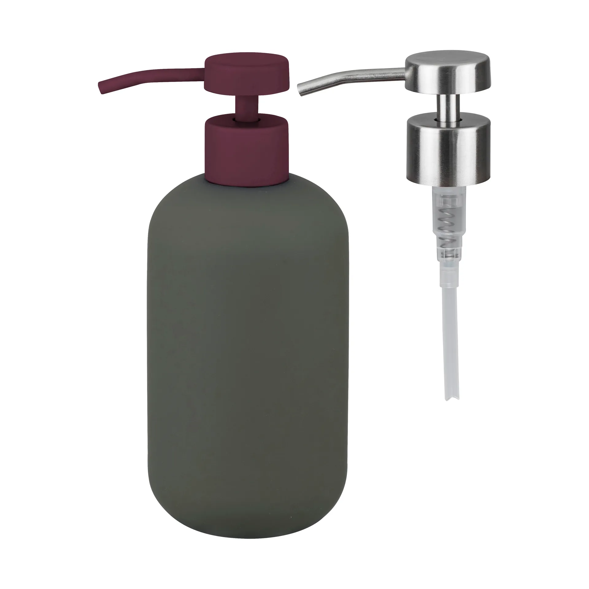 Lotus play soap pump tall, incl. 2 pump heads, Dark olive Mette Ditmer