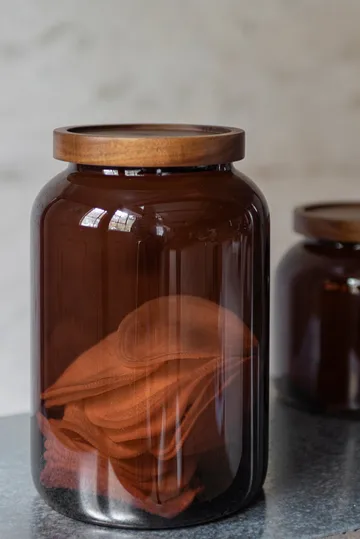 Luna jar with lid large 20 cm - Brown - Mette Ditmer