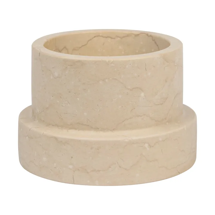 Marble candle holder for block candle 6.5 cm - Sand - Mette Ditmer
