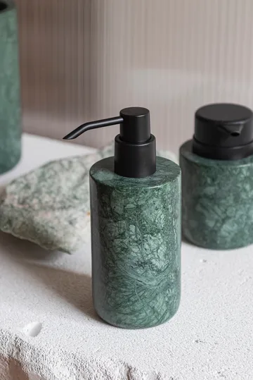 Marble soap dispenser 17.5 cm - Dark forest - Mette Ditmer