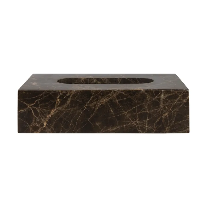 Marble tissue box 14x25.5 cm - Brown - Mette Ditmer