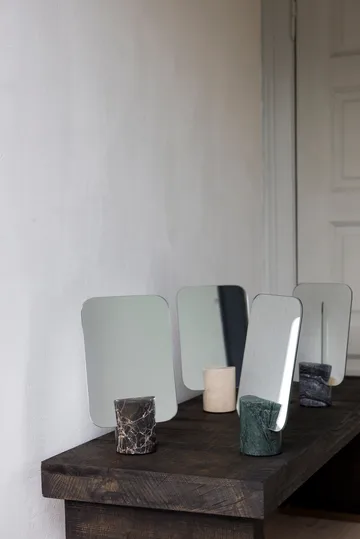 Marble vanity mirror - Black-grey, 30 cm - Mette Ditmer