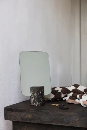Marble vanity mirror - Brown, 30 cm - Mette Ditmer