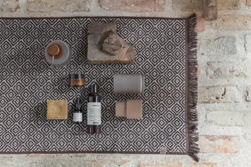 Morocco bathroom mat 50x80 cm - Chocolate-off-white - Mette Ditmer