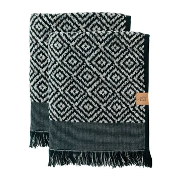 Morocco guest towel 35x55 cm 2-pack - Black-white - Mette Ditmer