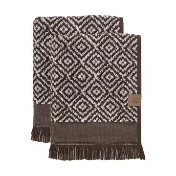 Morocco guest towel 35x55 cm 2-pack - Chocolate-off-white - Mette Ditmer