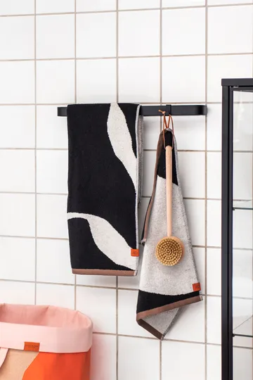 Nova Arte guest towel 40x55 cm 2-pack - Black-off white - Mette Ditmer