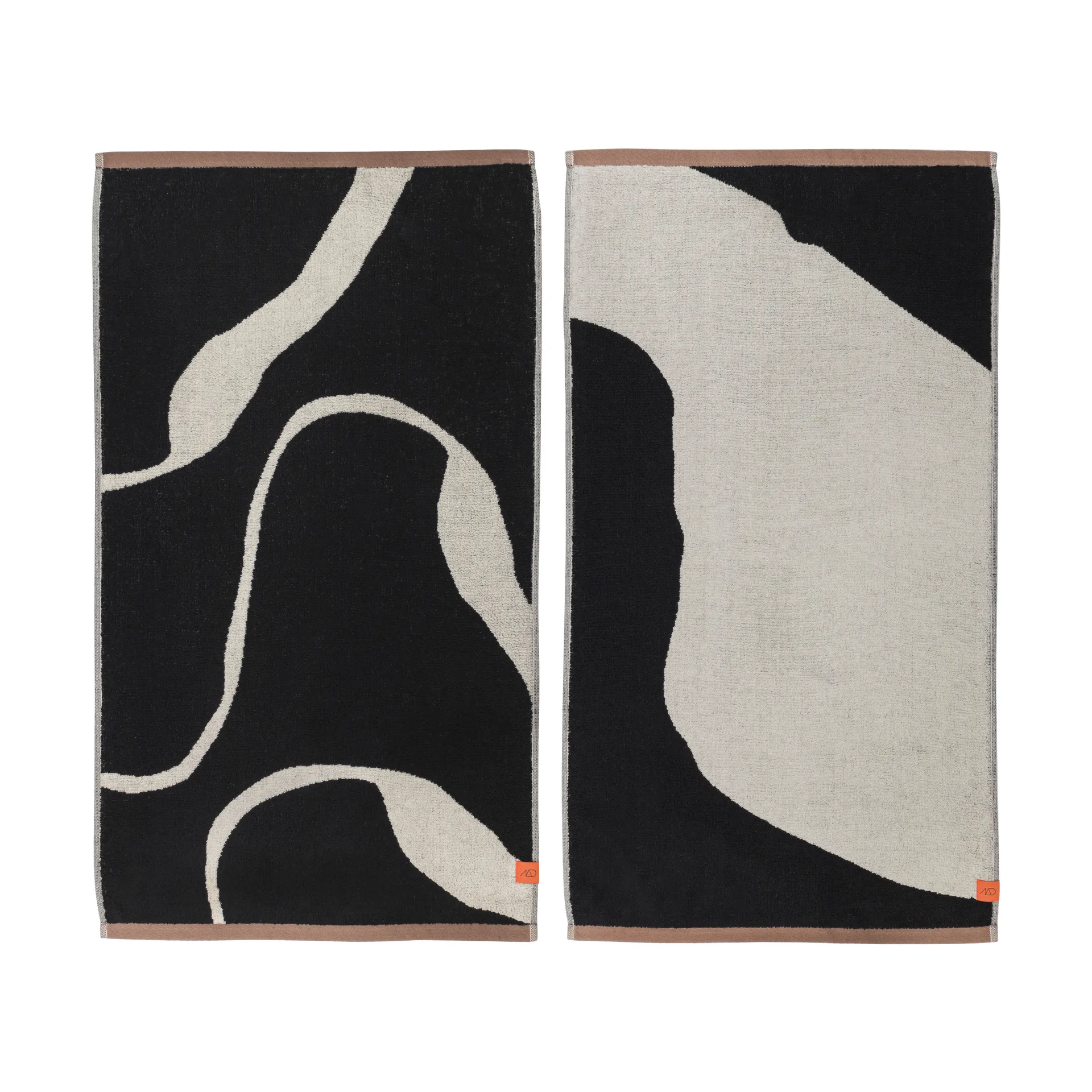 Nova Arte towel 50x90 cm 2-pack, Black-off white Mette Ditmer
