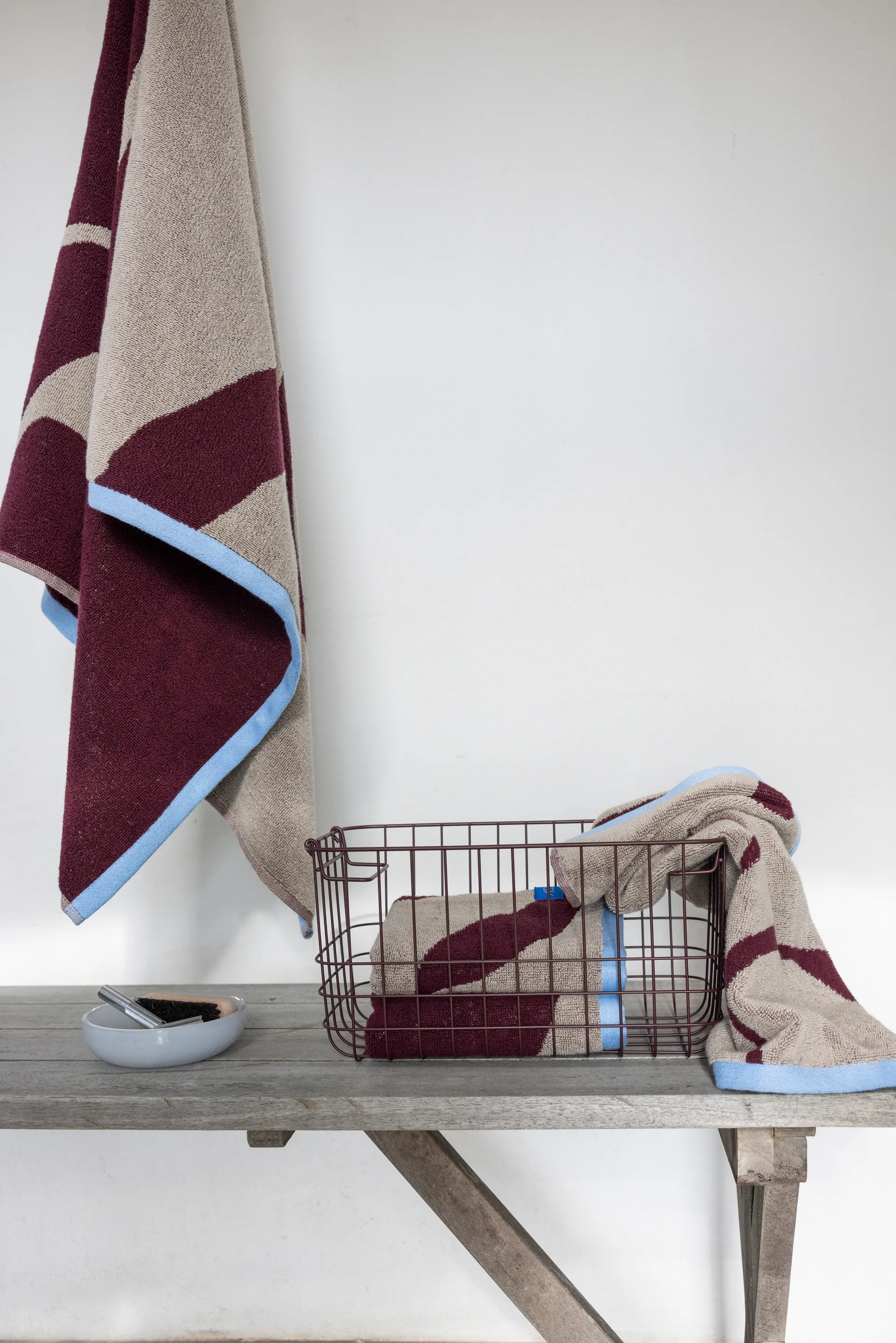 Nova Arte towel 50x90 cm 2-pack, Wine-sand Mette Ditmer