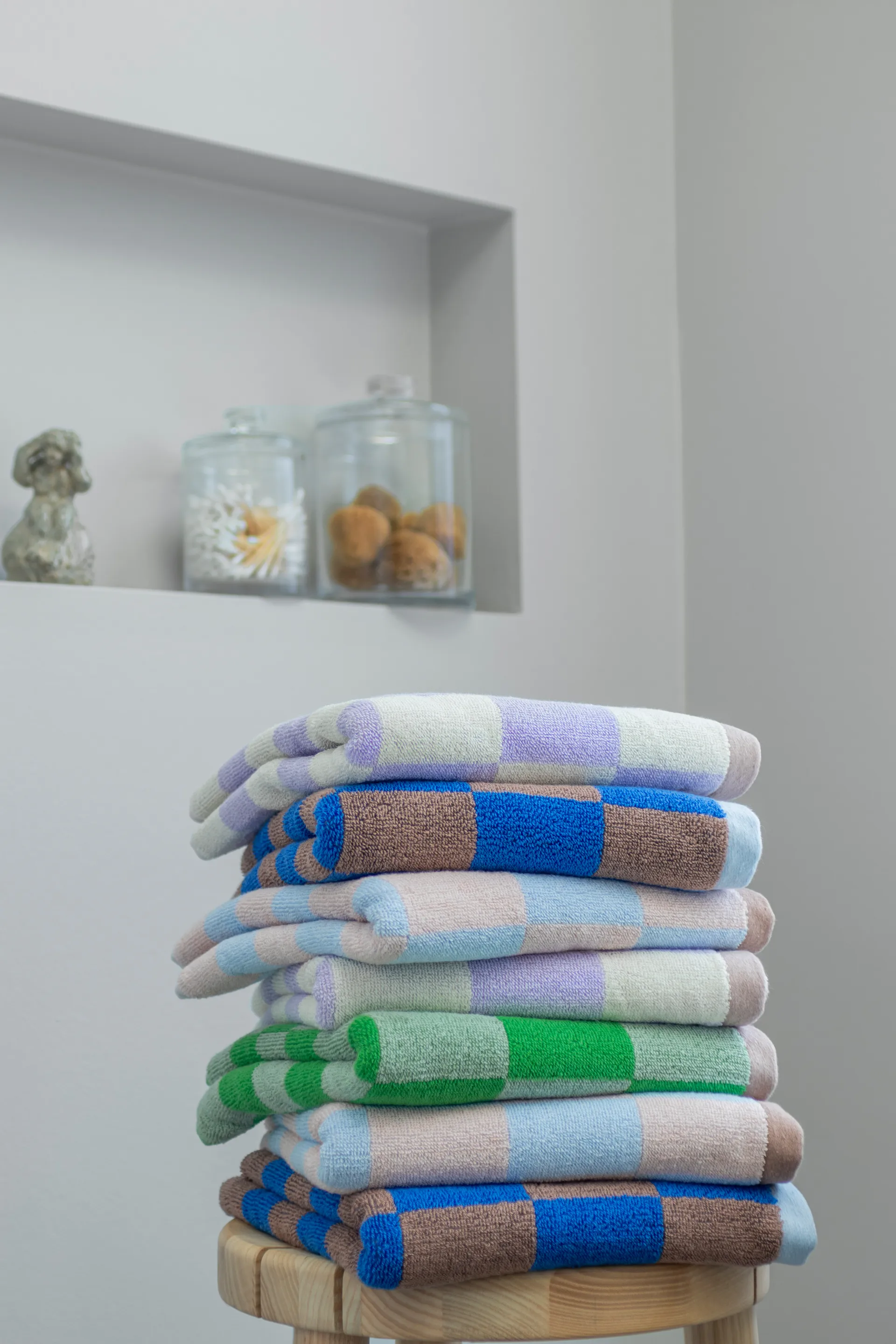 Retro towel, Classic green, 70x133 cm Mette Ditmer