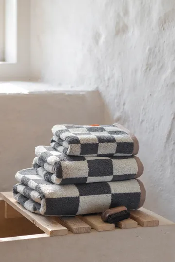 Retro towel - Dark grey, 50x90 cm - Mette Ditmer