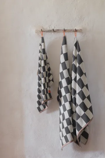 Retro towel - Dark grey, 70x133 cm - Mette Ditmer