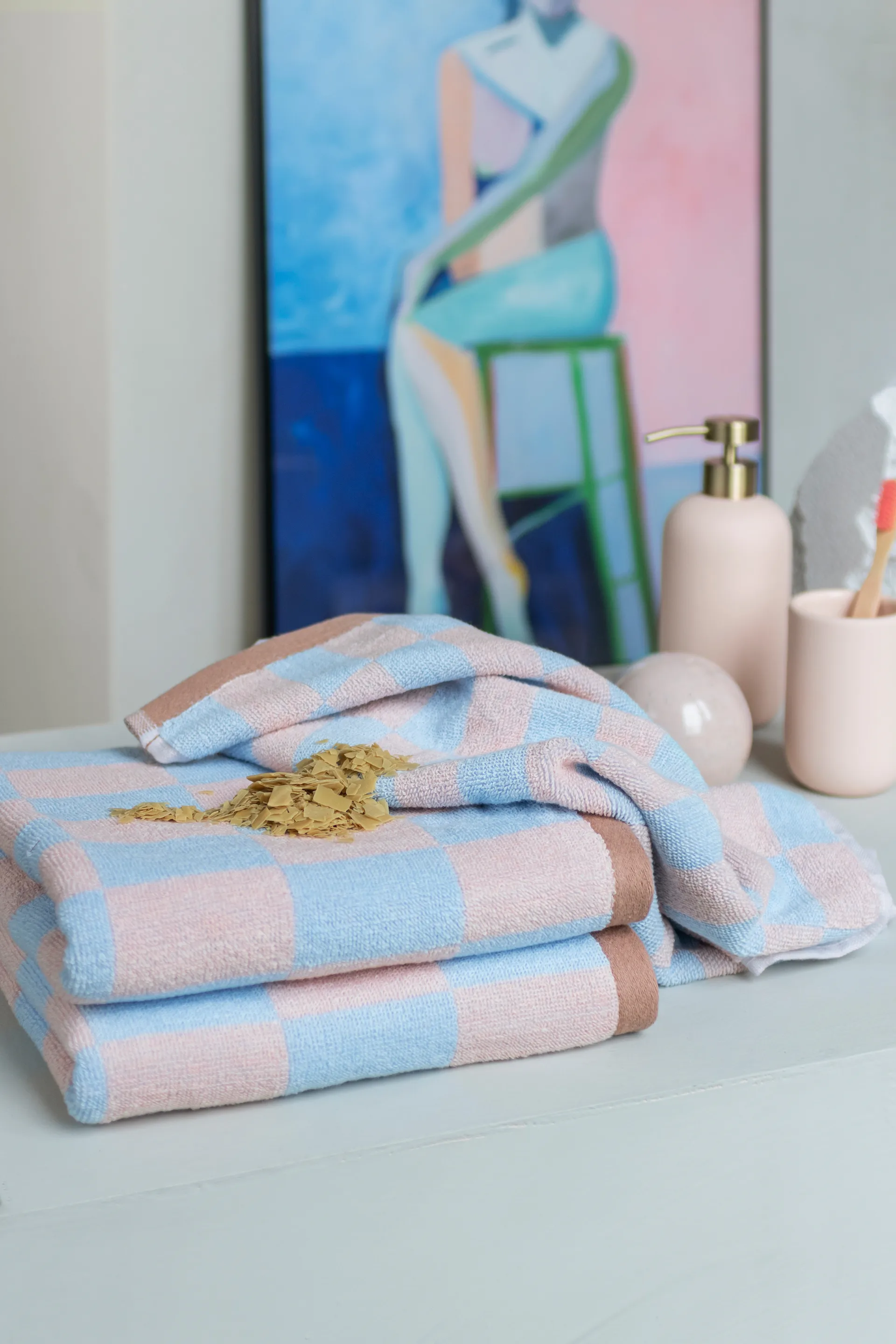Retro towel, Light blue, 50x90 cm Mette Ditmer