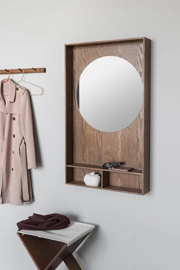 Show-me mirror with shelf large - Dark oiled - Mette Ditmer