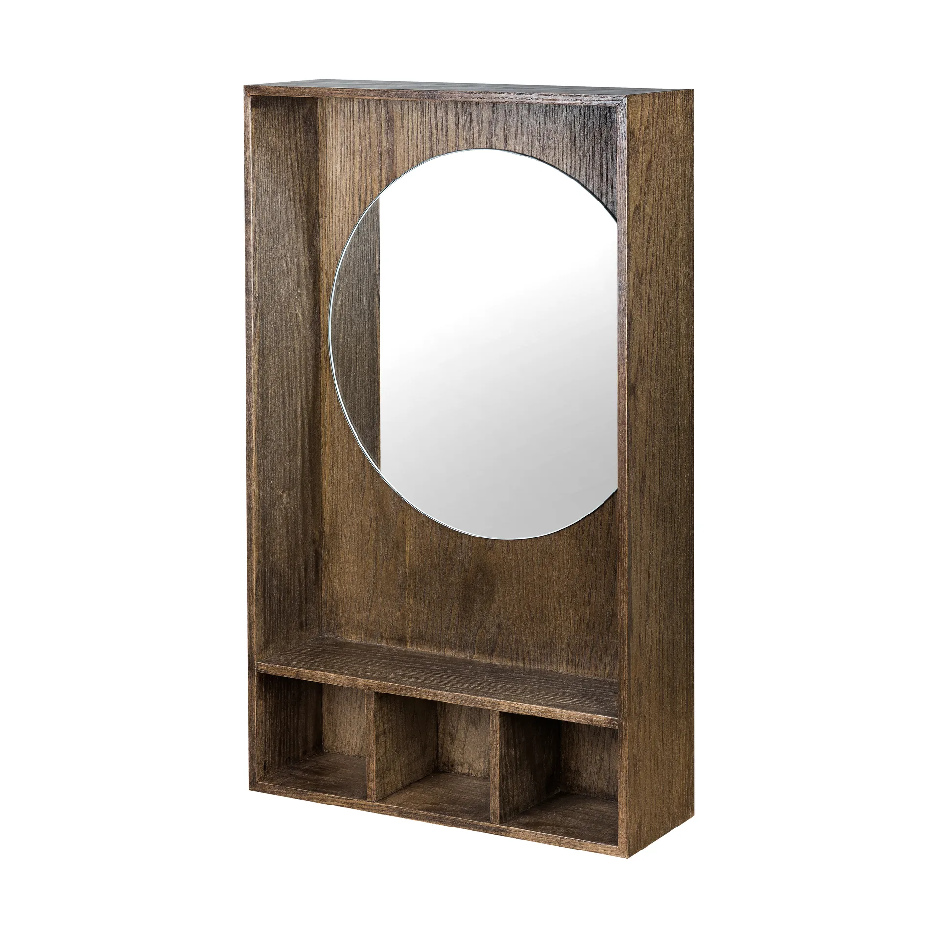 Show-me mirror with shelf small, Dark oiled Mette Ditmer
