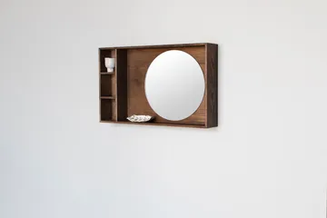 Show-me mirror with shelf small - Dark oiled - Mette Ditmer