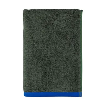 Soft bath towel 70x133 cm - Dark olive-light blue - Mette Ditmer