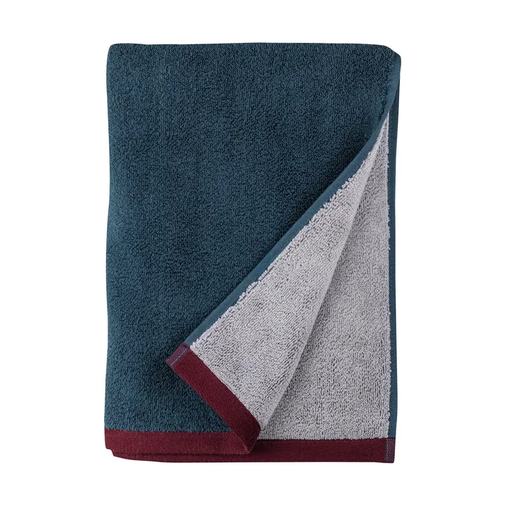 Soft bath towel 70x133 cm - Midnight blue-light grey - Mette Ditmer
