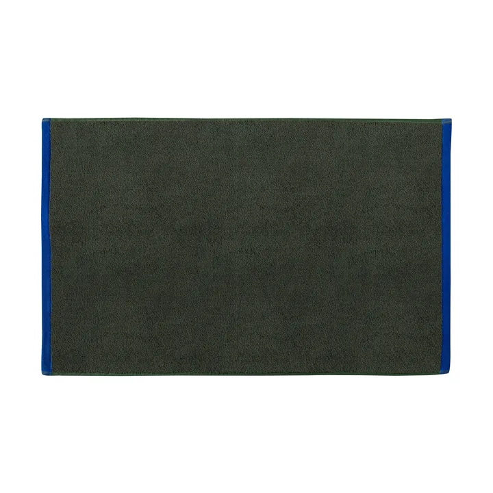 Soft bathroom rug 50x80 cm - Dark olive-light blue - Mette Ditmer