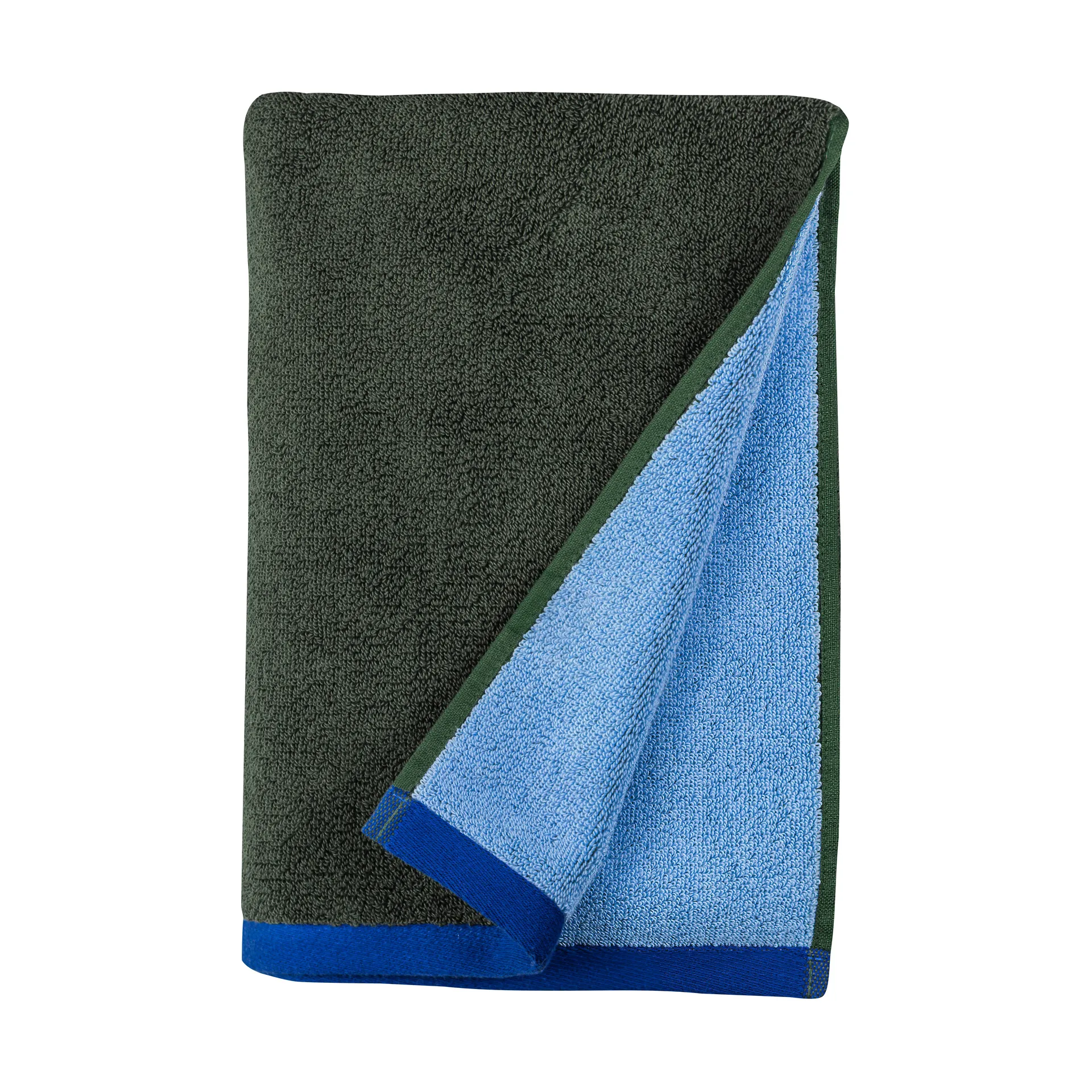Soft towel 50x90 cm, Dark olive-light blue Mette Ditmer