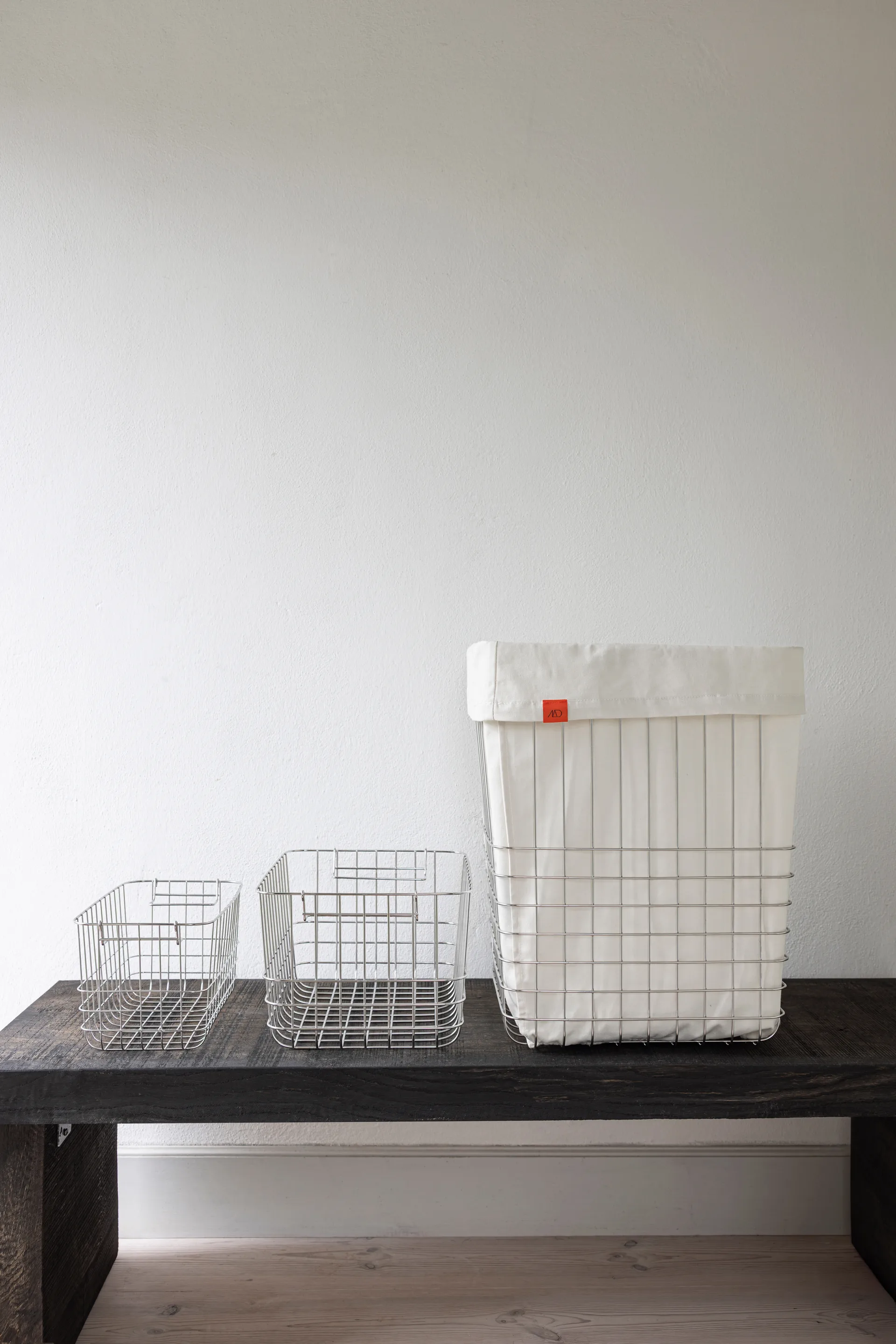 Store-it storage basket with cotton bag large, Chrome Mette Ditmer