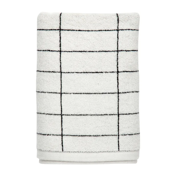 Tile Stone guest towel 38x60 cm 2 pack - Black-Off-white - Mette Ditmer