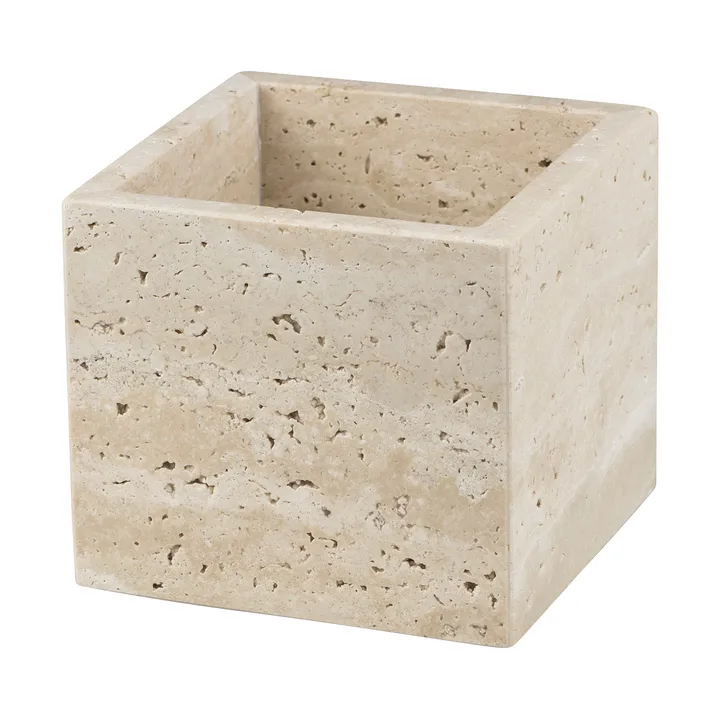 Travertine cube 10x10 cm. - Linen - Mette Ditmer