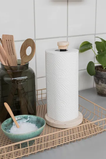 Travertine paper towel holder - Linen - Mette Ditmer