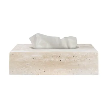 Travertine tissue box 14x25.5 cm - Linen - Mette Ditmer