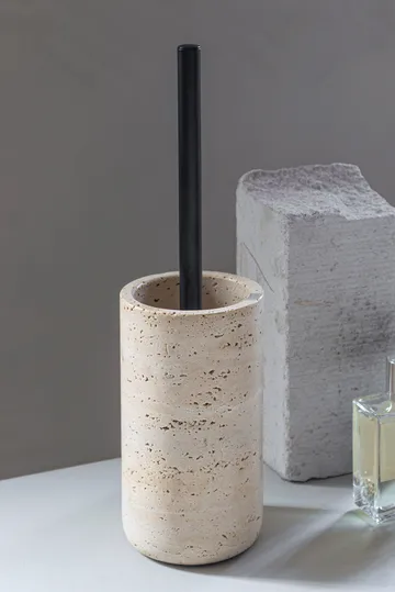 Travertine toilet brush 36 cm - Linen - Mette Ditmer