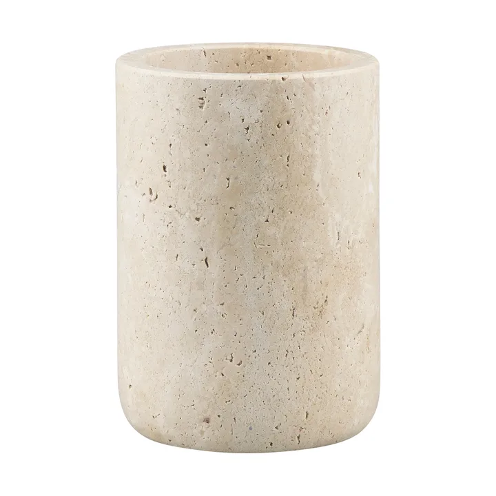 Travertine toothbrush holder 10 cm - Linen - Mette Ditmer
