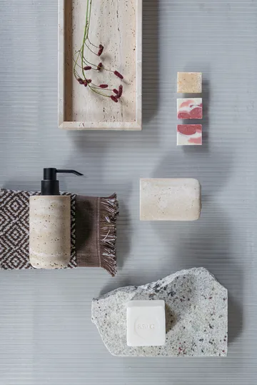 Travertine toothbrush holder 10 cm - Linen - Mette Ditmer