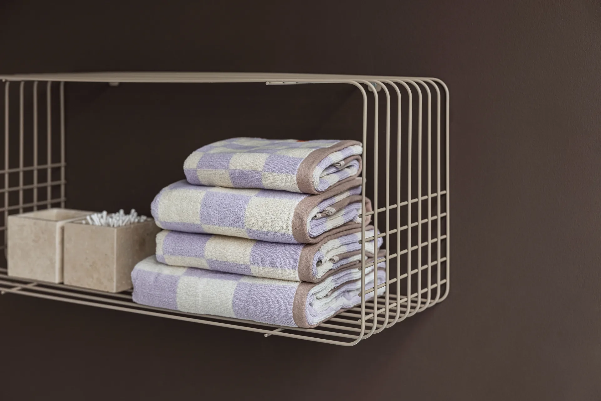 Wire shelf, Sand, 31x70x26 cm Mette Ditmer