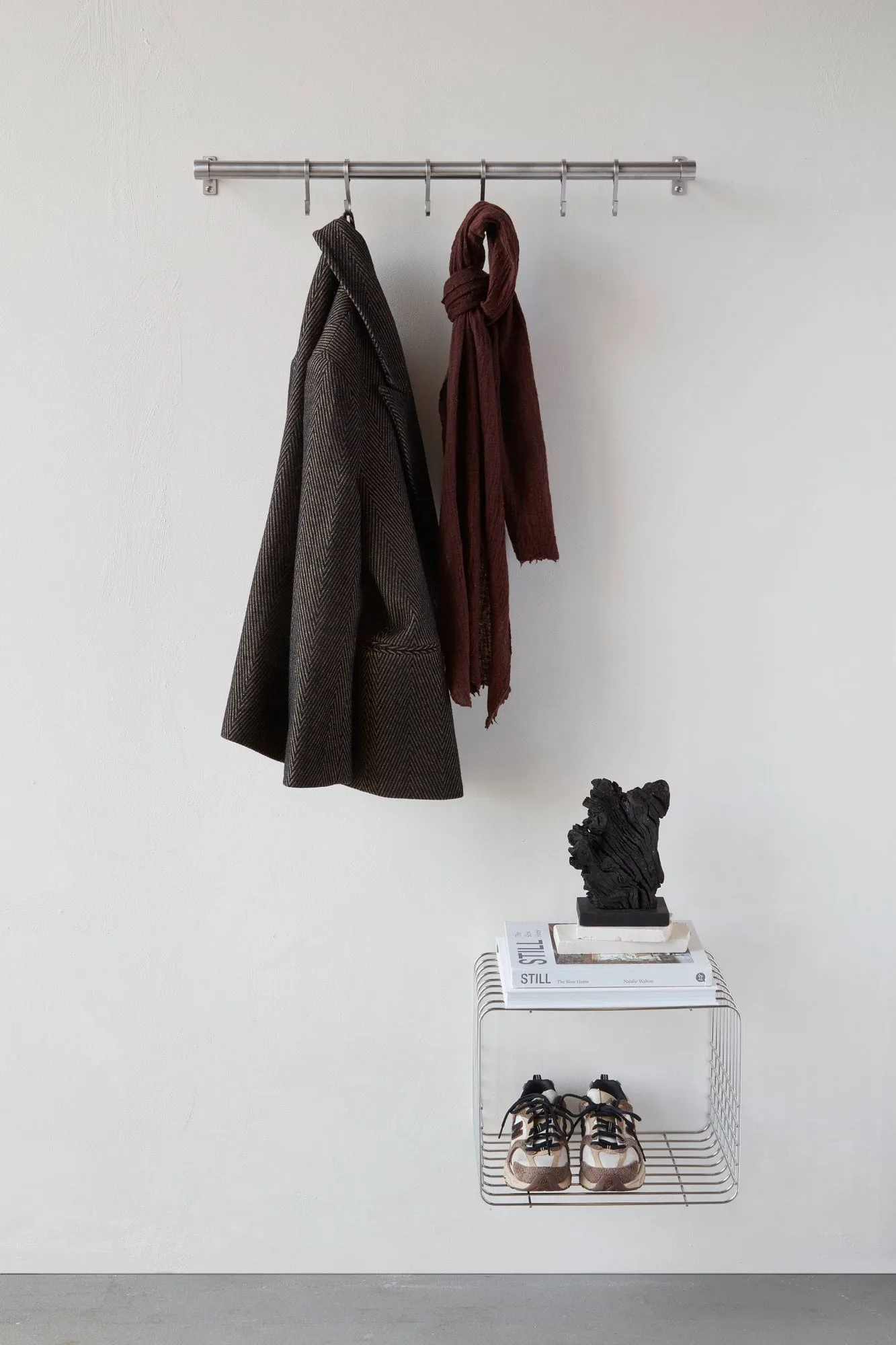 Wire shelf, Short, chrome, 26x38x30.5 cm Mette Ditmer