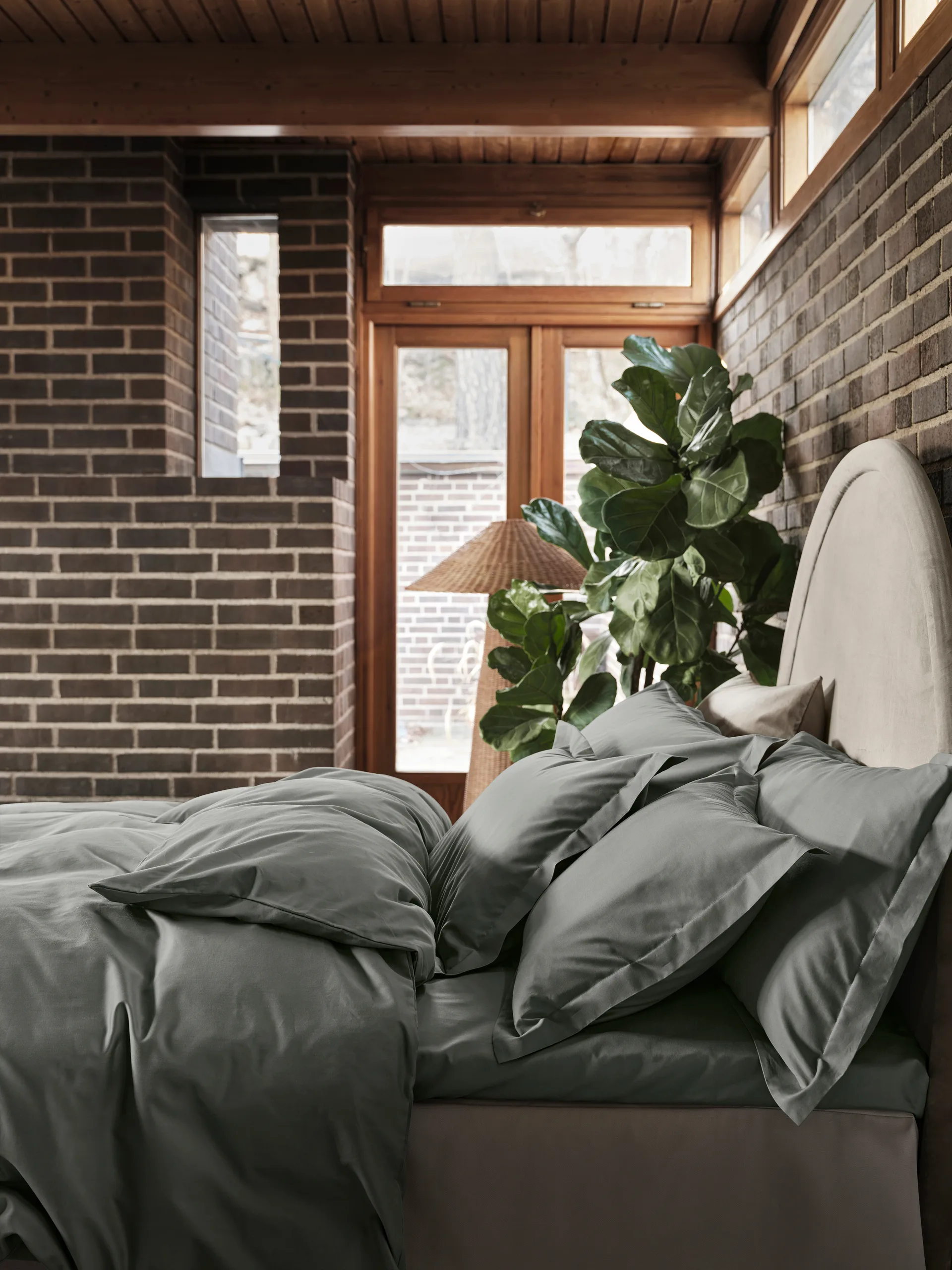 Satina plain pillowcase, Green, 50x60 cm Mille Notti