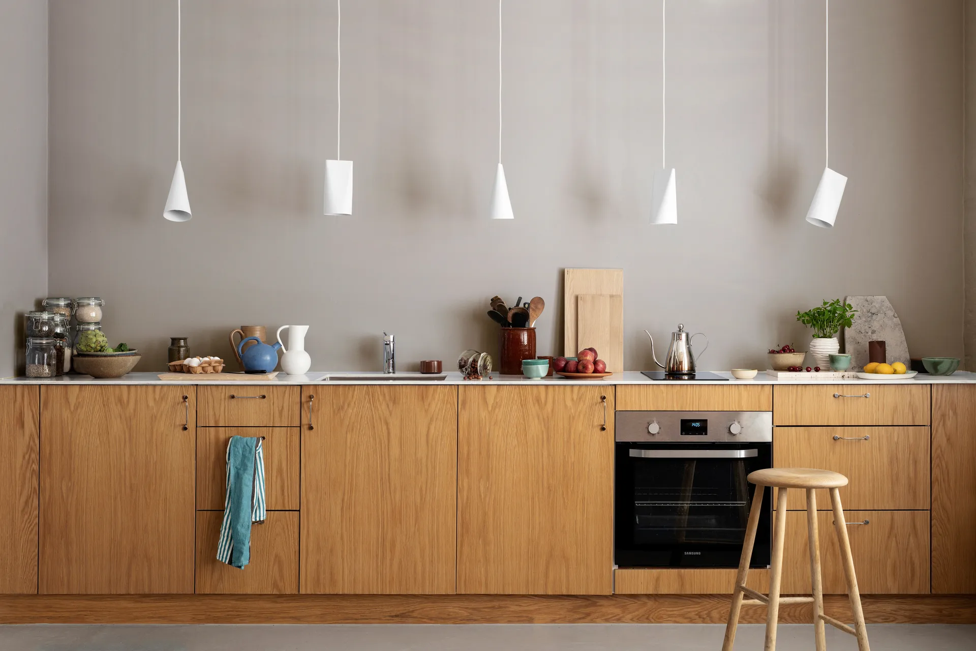 Ceiling lamp ceramic 11.2x22 cm, White MOEBE