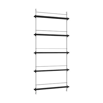 Magazine Shelving magazine rack - Black-stainless steel, 85x180x7 cm, MS.180.1 - MOEBE