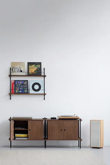 Magazine Shelving magazine rack - Oak-black, 85x115x7 cm, MS.115.1 - MOEBE