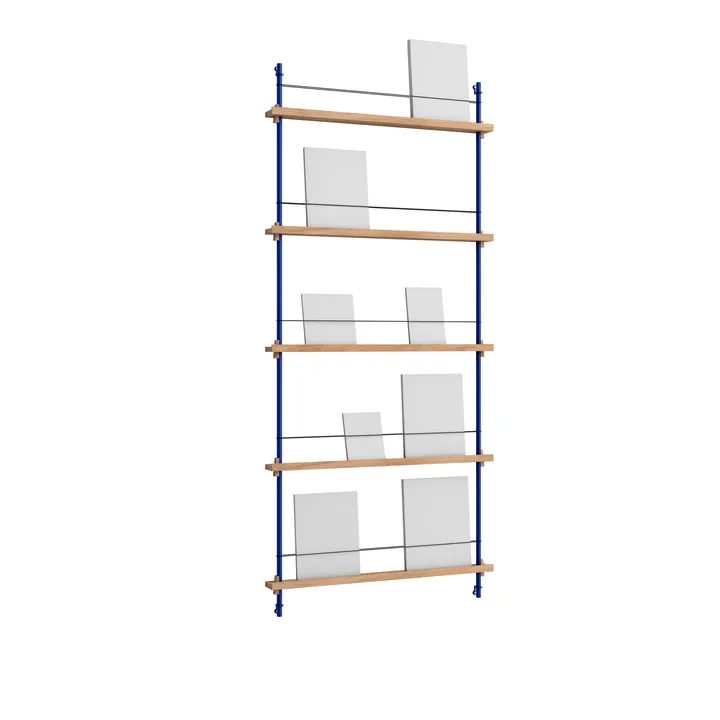 Magazine Shelving magazine rack - Oak-deep blue, 85x180x7 cm, MS.180.1 - MOEBE